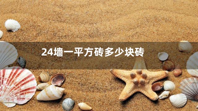 24墙一平方砖多少块砖