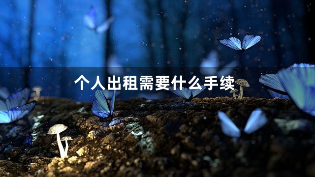 个人出租需要什么手续