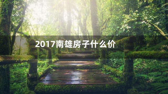 2017南雄房子什么价