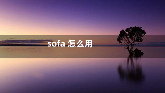 sofa 怎么用