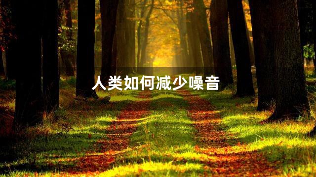 人类如何减少噪音