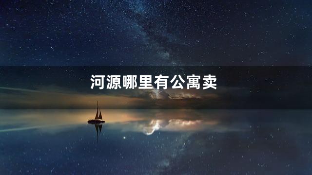 河源哪里有公寓卖