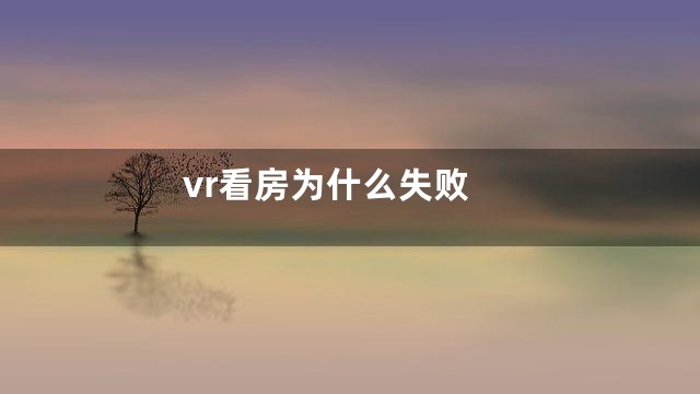 vr看房为什么失败