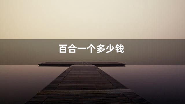 百合一个多少钱