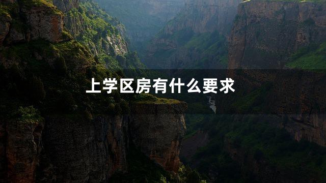 上学区房有什么要求