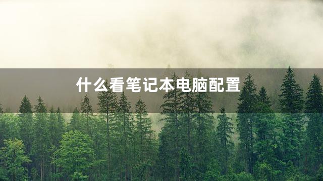 什么看笔记本电脑配置