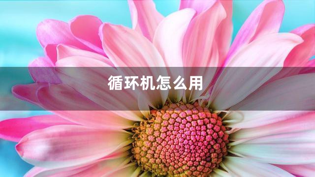 循环机怎么用