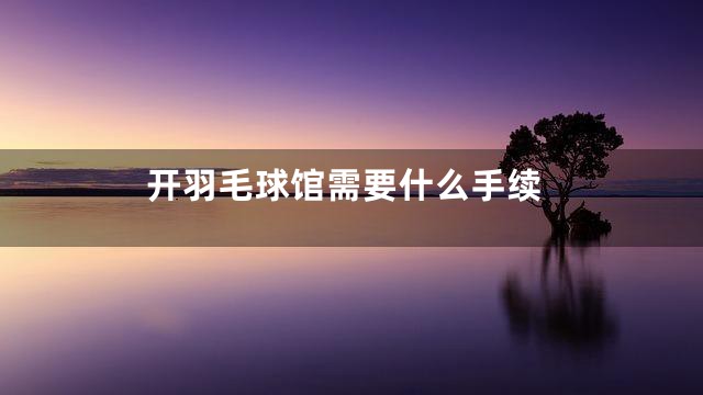 开羽毛球馆需要什么手续