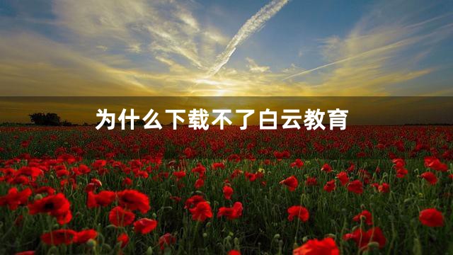 为什么下载不了白云教育