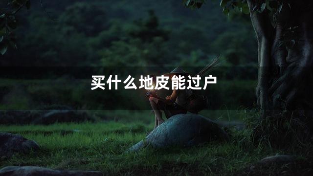 买什么地皮能过户