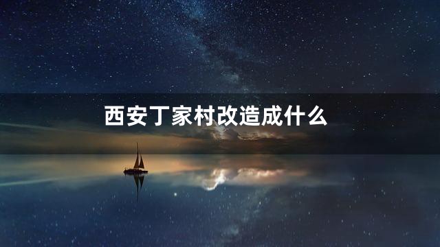 西安丁家村改造成什么