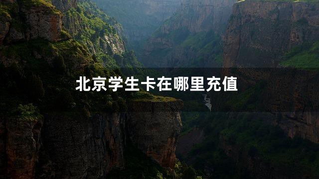 北京学生卡在哪里充值
