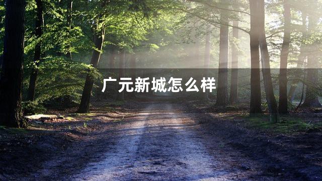 广元新城怎么样