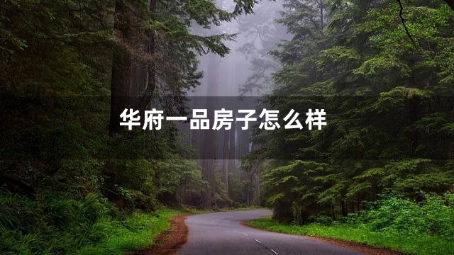 华府一品房子怎么样