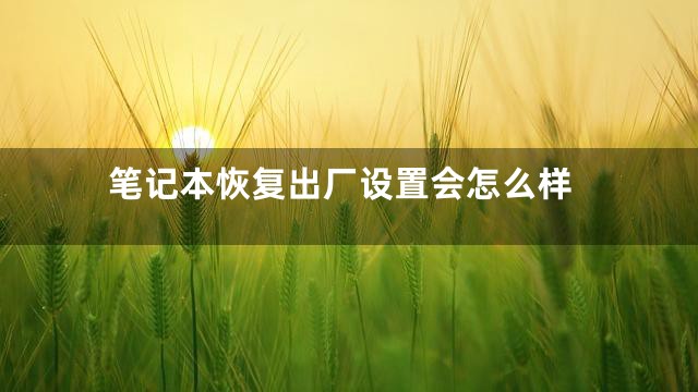 笔记本恢复出厂设置会怎么样