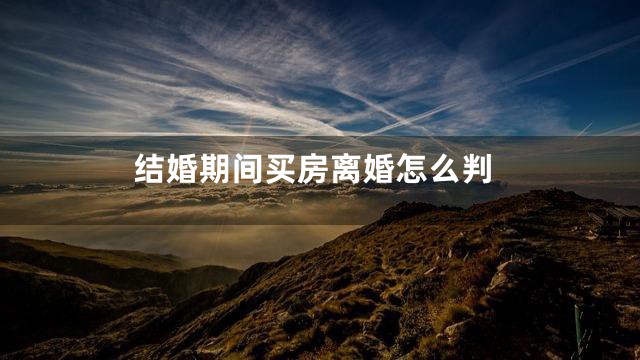 结婚期间买房离婚怎么判