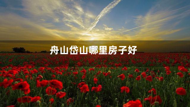 舟山岱山哪里房子好