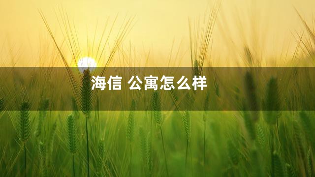 海信 公寓怎么样