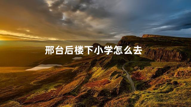 邢台后楼下小学怎么去