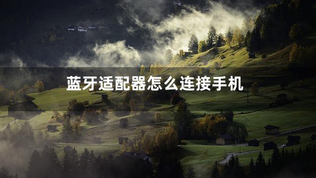 蓝牙适配器怎么连接手机