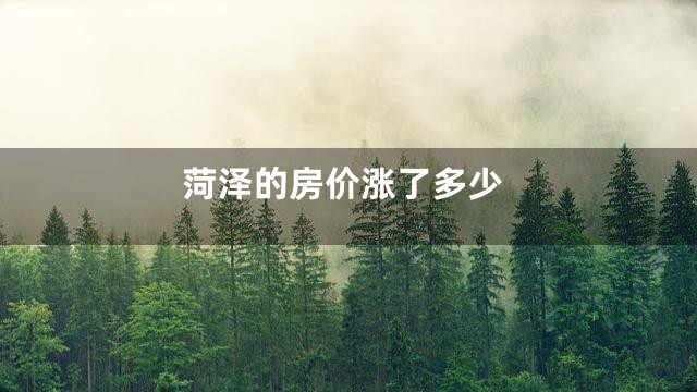 菏泽的房价涨了多少