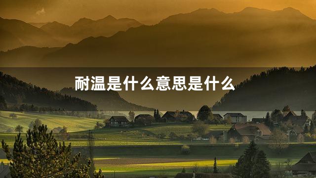 耐温是什么意思是什么