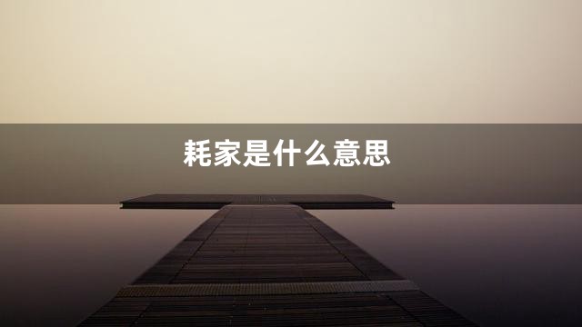 耗家是什么意思