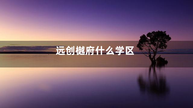 远创樾府什么学区