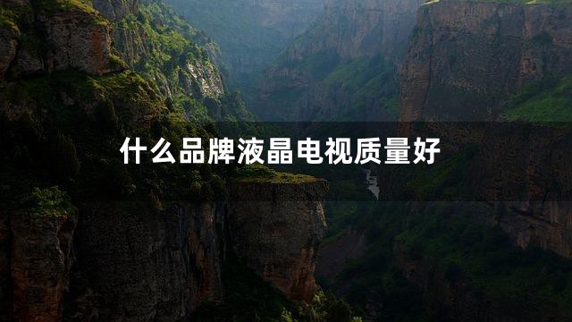 什么品牌液晶电视质量好