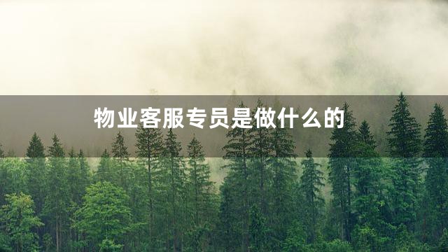 物业客服专员是做什么的