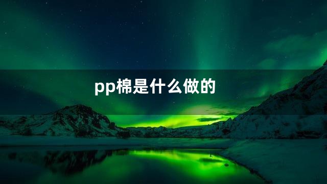 pp棉是什么做的