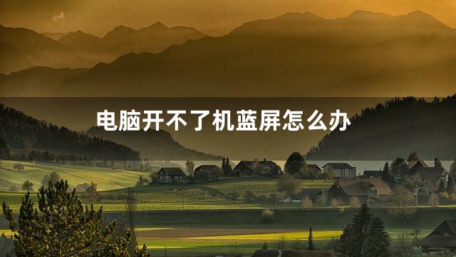 电脑开不了机蓝屏怎么办