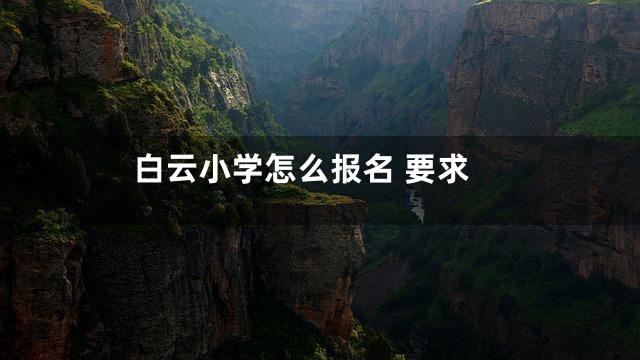 白云小学怎么报名 要求