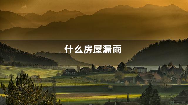 什么房屋漏雨