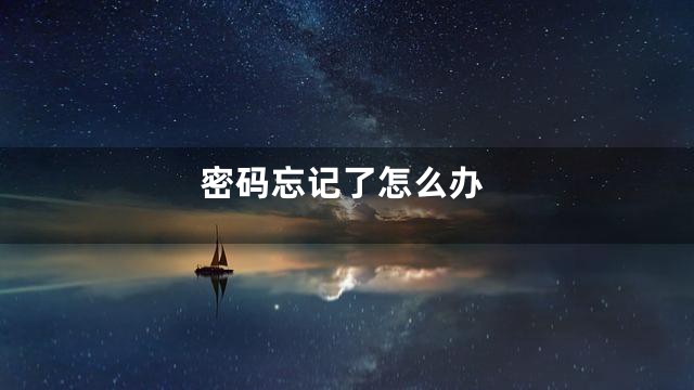密码忘记了怎么办