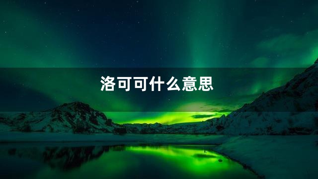 洛可可什么意思