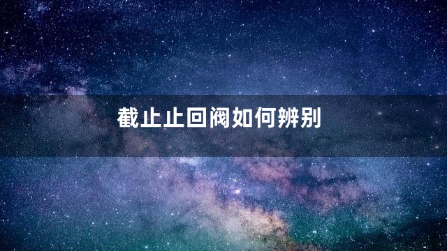 截止止回阀如何辨别