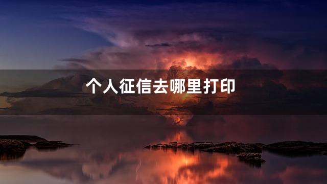 个人征信去哪里打印