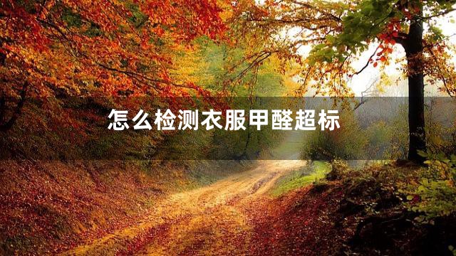 怎么检测衣服甲醛超标