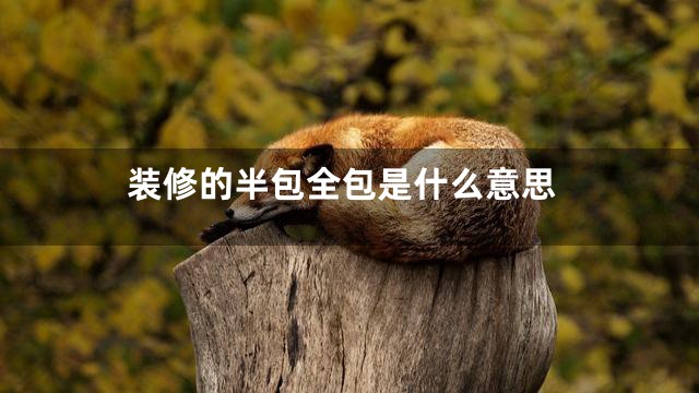 装修的半包全包是什么意思