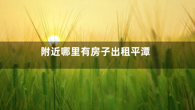 附近哪里有房子出租平潭