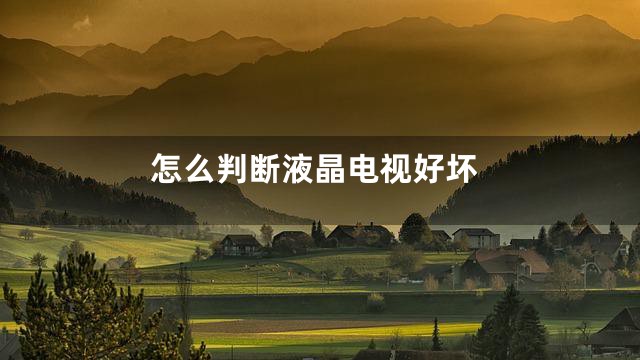 怎么判断液晶电视好坏