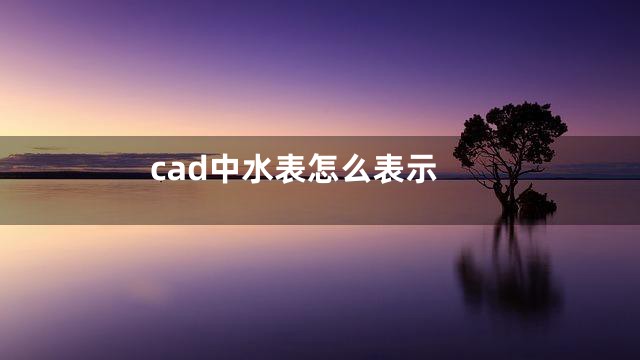 cad中水表怎么表示
