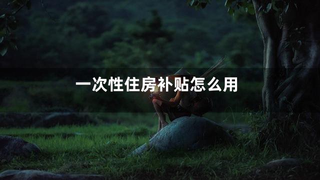 一次性住房补贴怎么用