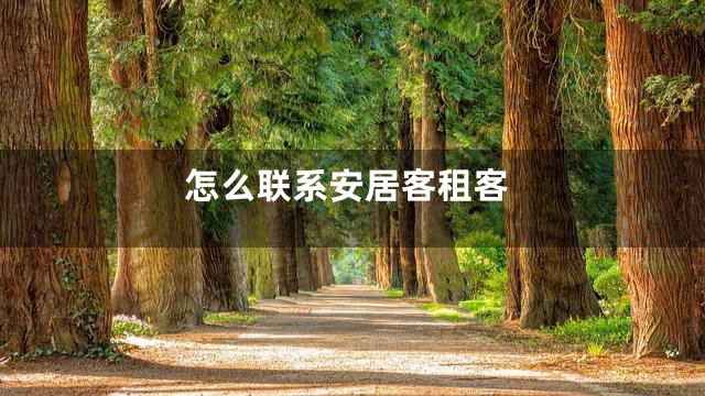 怎么联系安居客租客