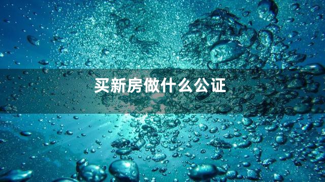 买新房做什么公证