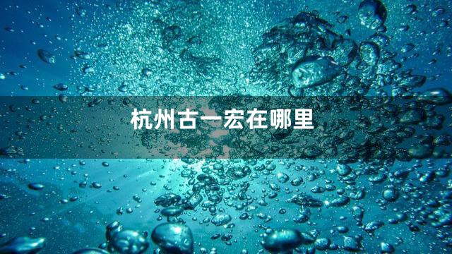 杭州古一宏在哪里