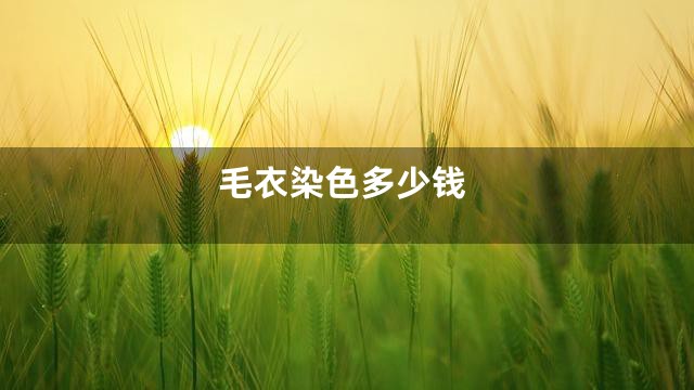 毛衣染色多少钱