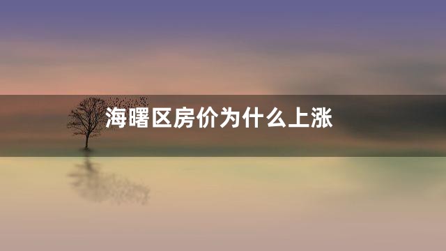 海曙区房价为什么上涨