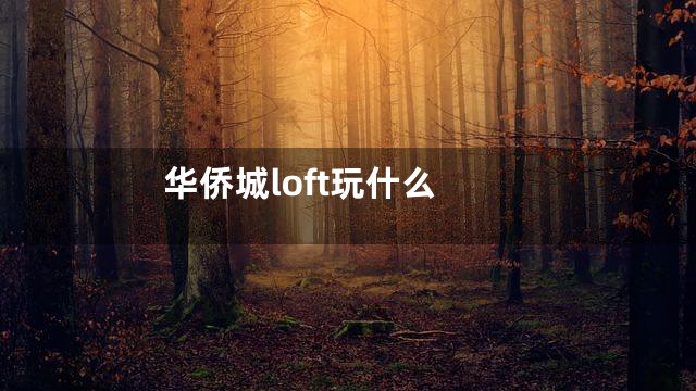 华侨城loft玩什么